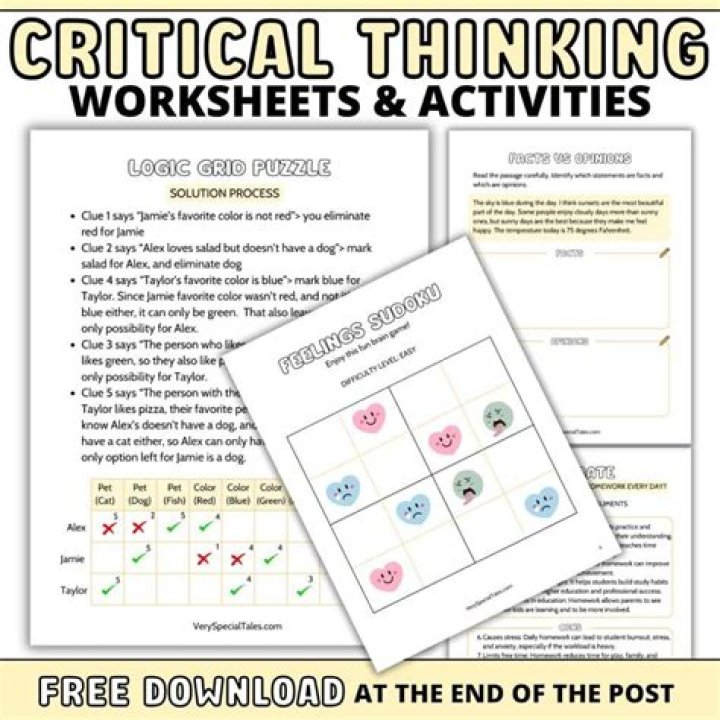 Critical Thinking Worksheets for High School PDF – Free Download
