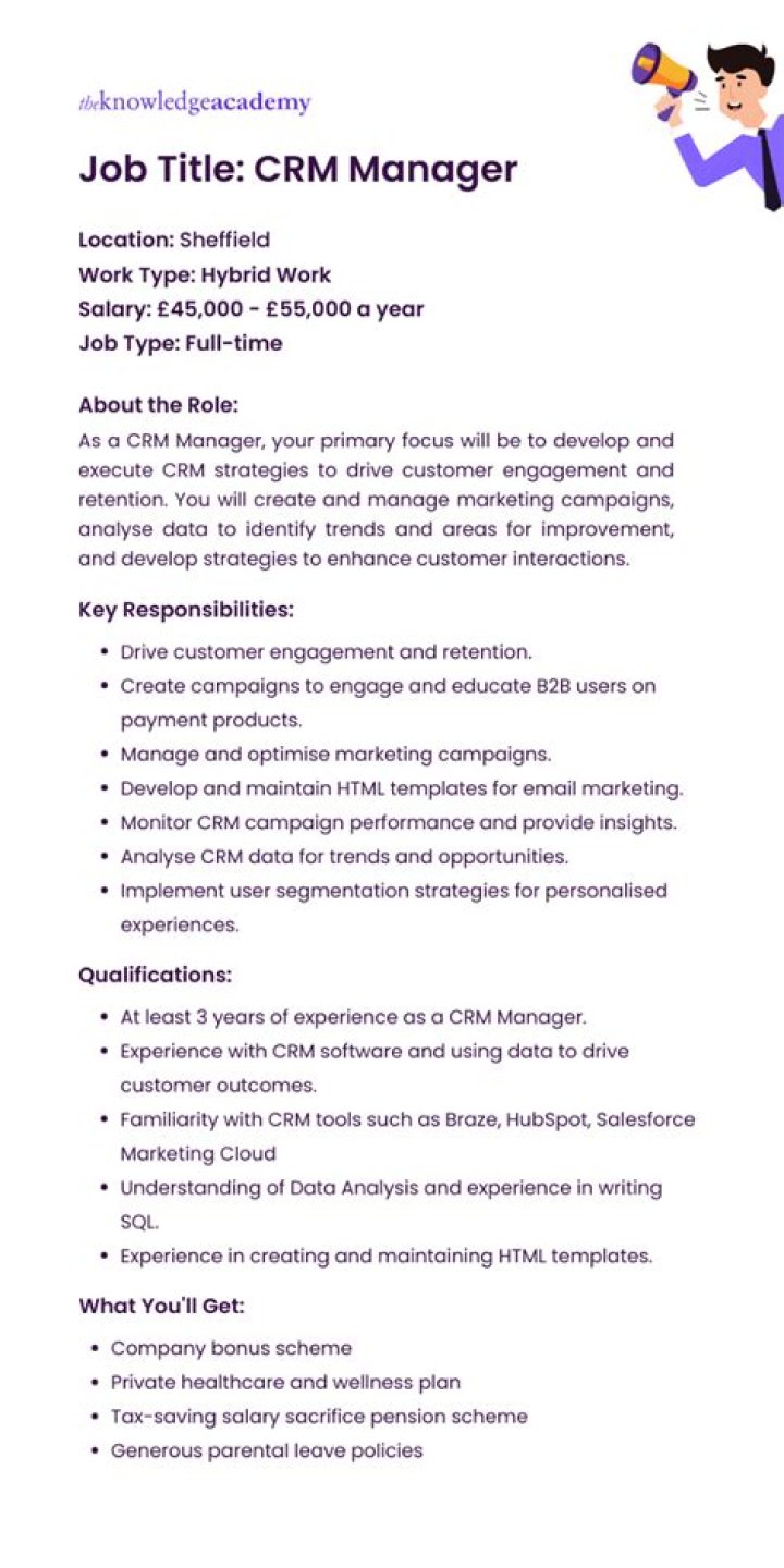 CRM Manager Job Description PDF: Full Guide & Requirements