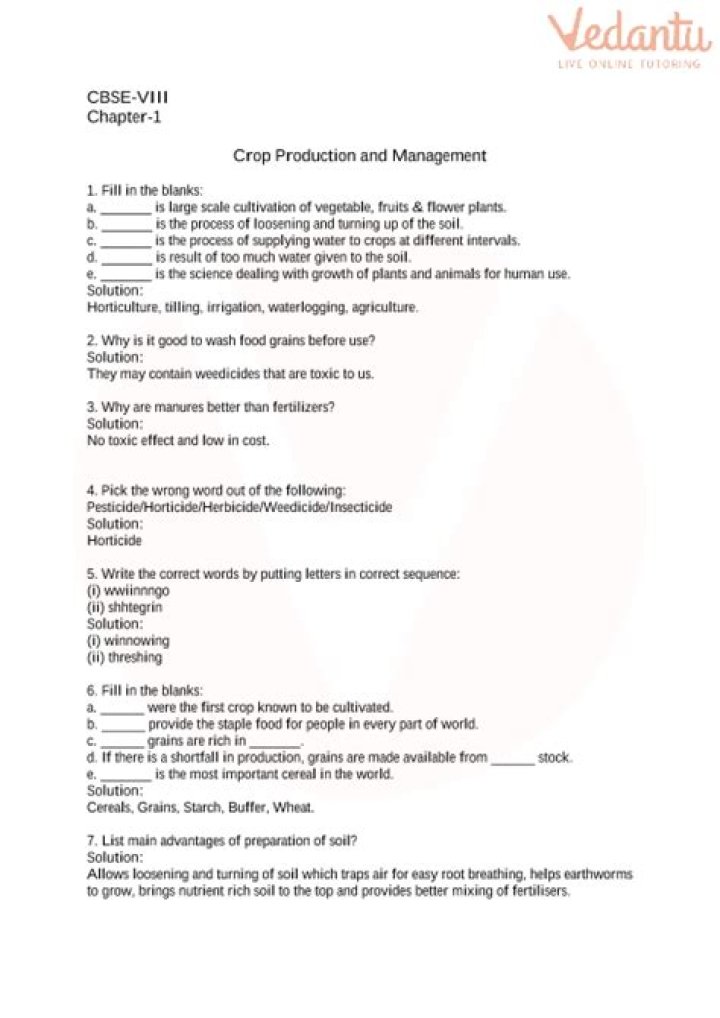 Crop Production and Management FAQs PDF: Answers to Common Agricultural Questions