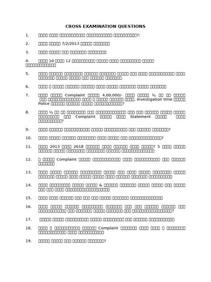 Free Cross Examination Questions PDF for Law Students