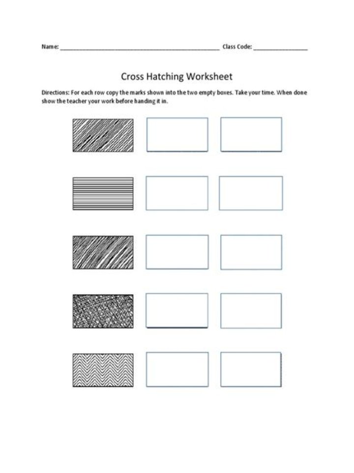 Free Cross Hatching Worksheet PDF for Art Students