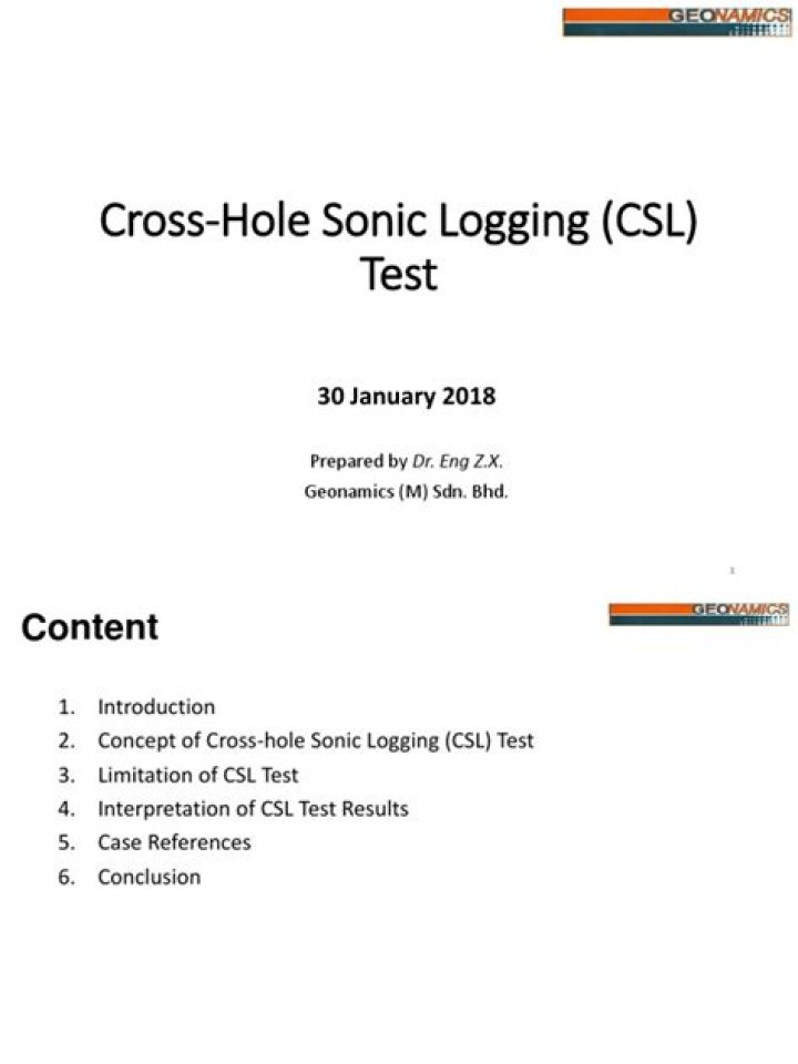 Cross Hole Sonic Logging Test PDF: How It Works and Applications