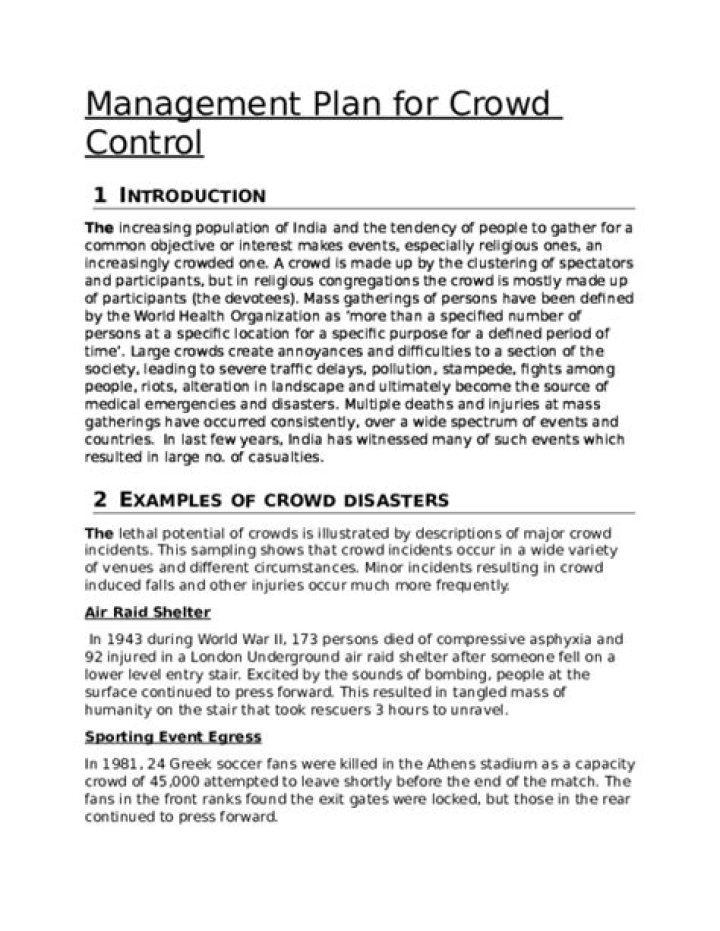 Crowd Management Plan PDF for Safe Event Operations