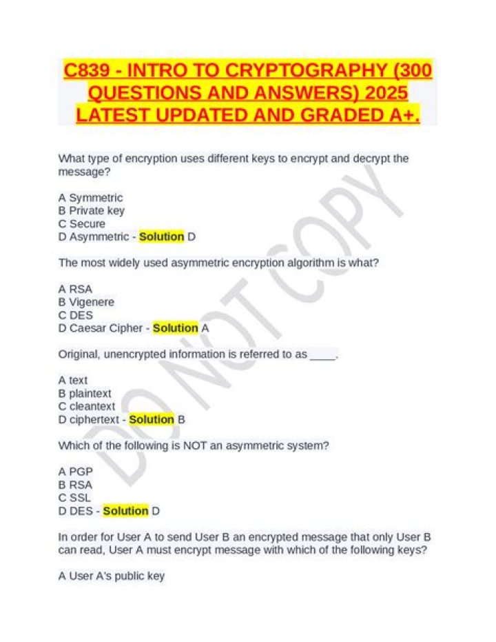 Cryptography Questions and Answers PDF: Expert Guide