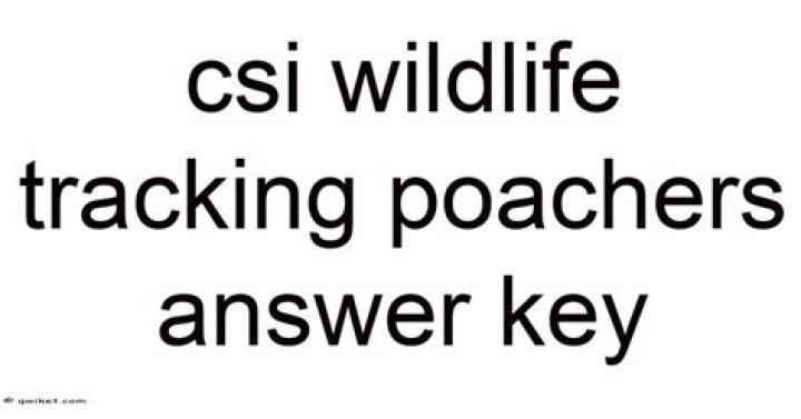 CSI Wildlife Answer Key PDF: Free Official Answers