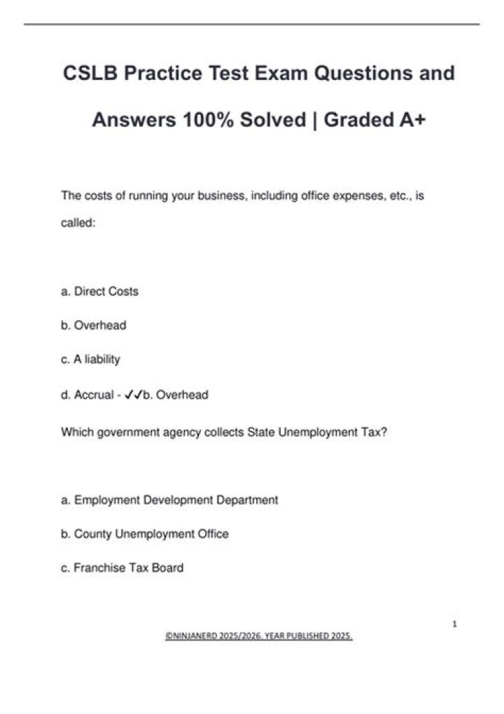 Free CSLB Law & Business Practice Test PDF – Download Now