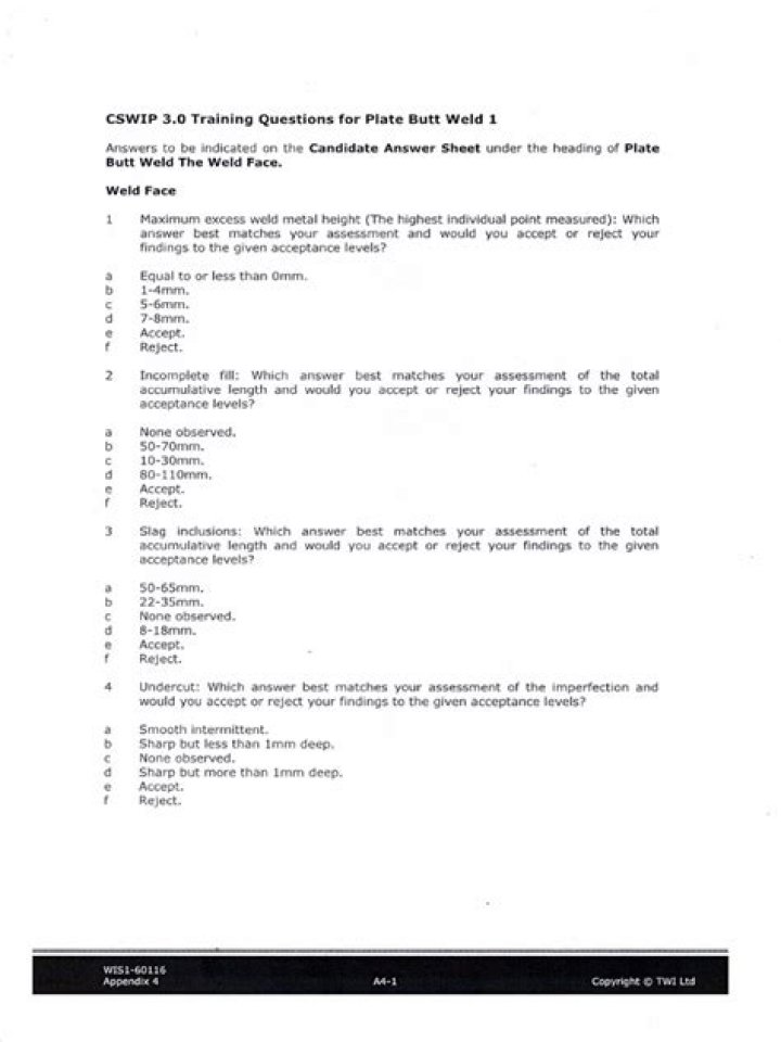 CSWIP 3.1 Questions & Answers PDF Free Download – Expert Guide