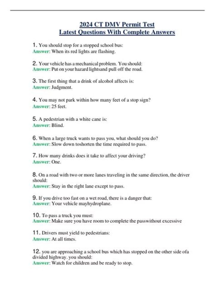 Complete CT DMV Test Questions & Answers PDF with Instant Solutions