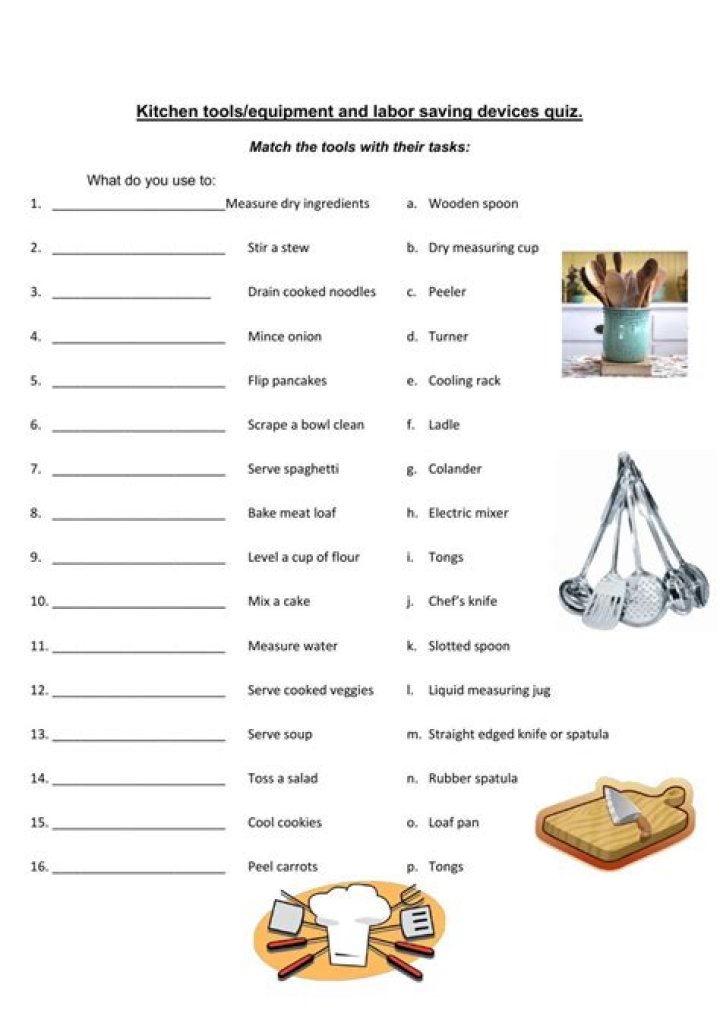 Culinary Arts Worksheets PDF: Practice Your Skills Today
