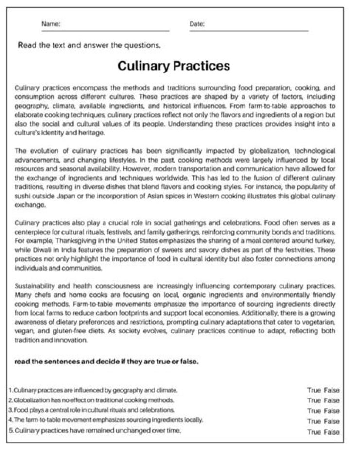 Master Culinary Skills: Download Free Test PDF