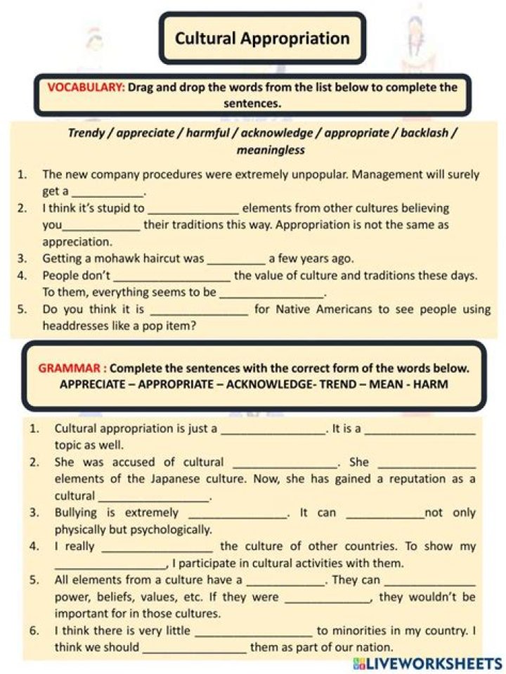 Cultural Appropriation Worksheet PDF – Understand & Reflect