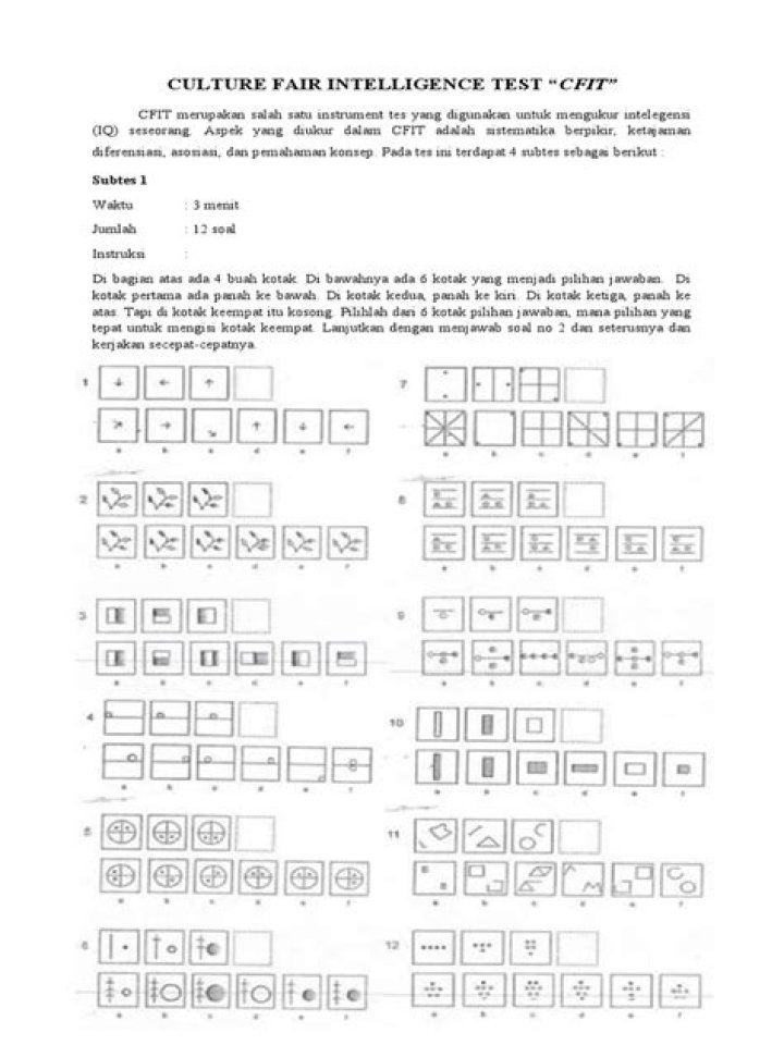 Free Culture Fair Intelligence Test PDF: Accurate Assessment Tool