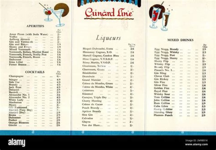 Cunard Drinks Price List PDF – Full Beverage Pricing Guide