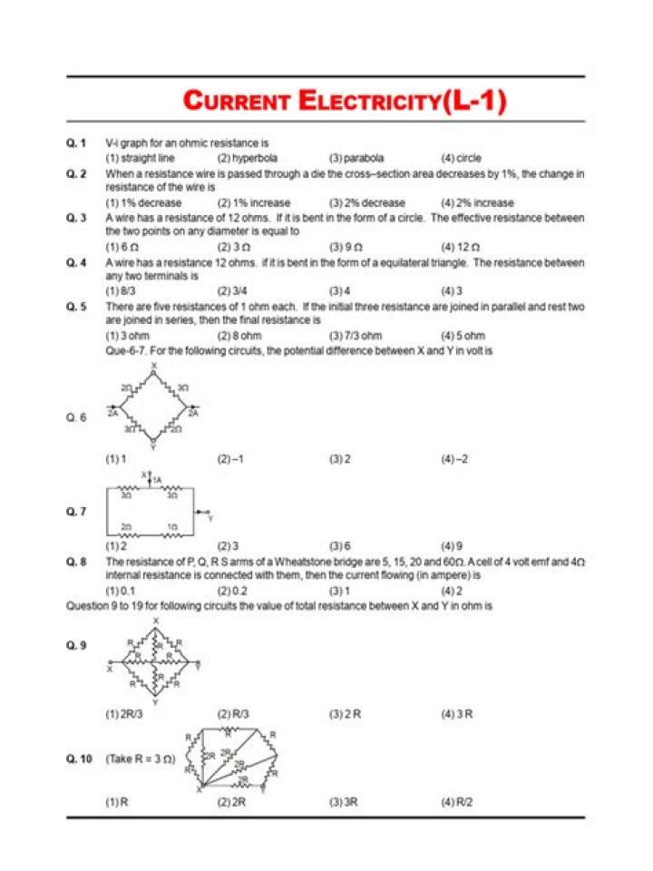 Current Electricity Questions & Answers PDF – Expert Guide