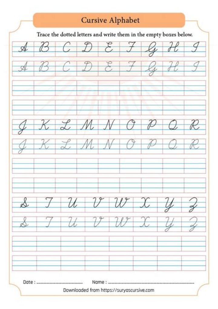 Master Cursive Capital Letters with Free Practice Worksheets PDF