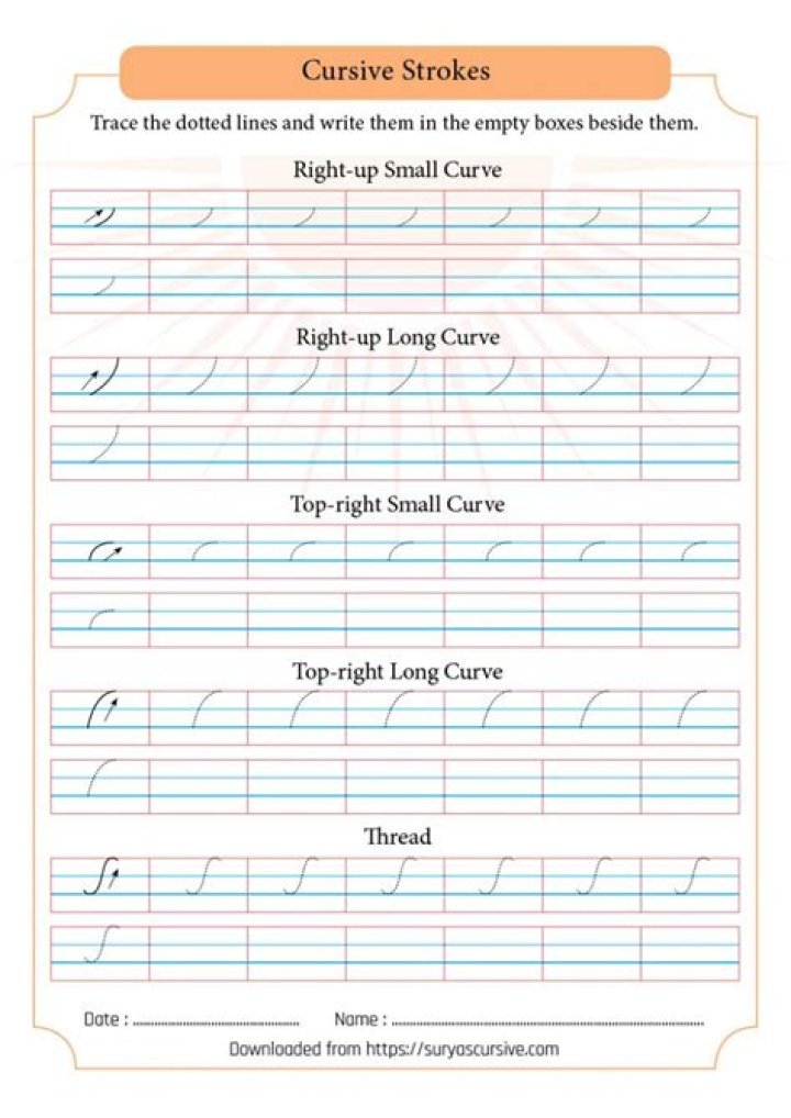 Free Cursive Strokes Worksheets PDF for Perfect Handwriting