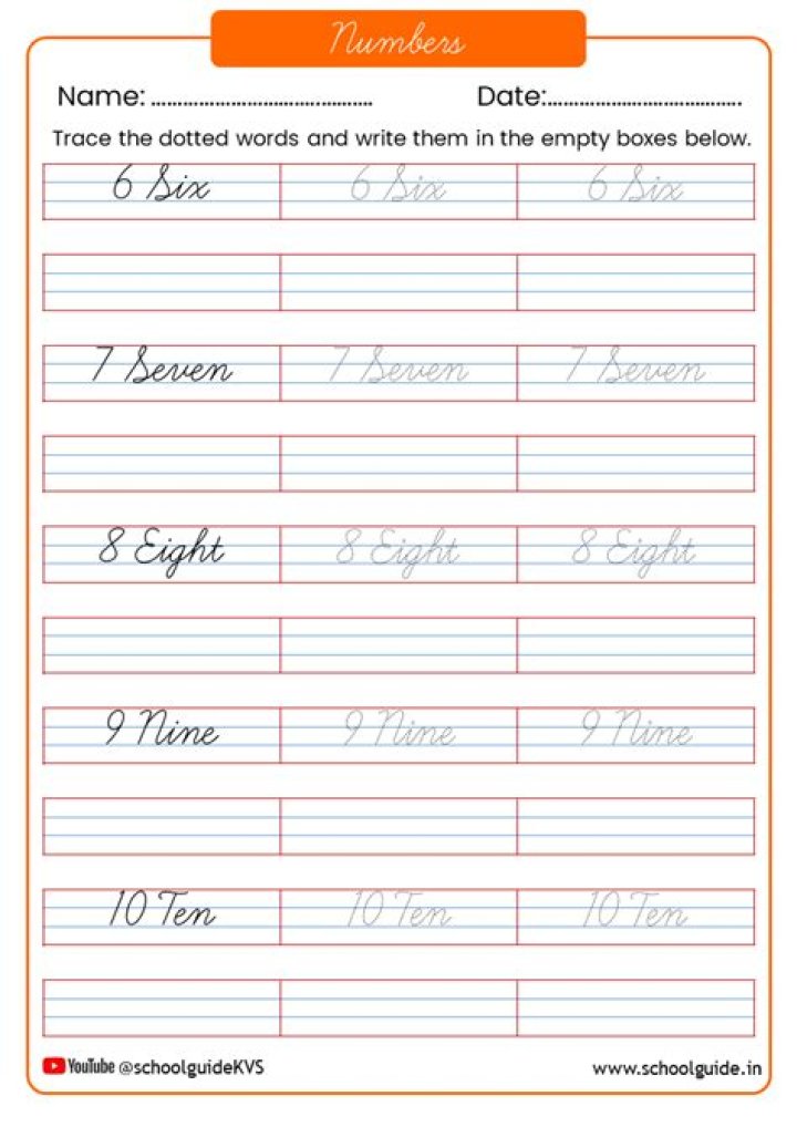 Download Free Cursive Writing Numbers Worksheets PDF