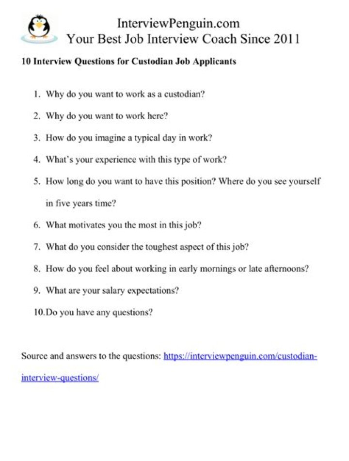 Custodian Interview Questions PDF: Expert Prep Guide