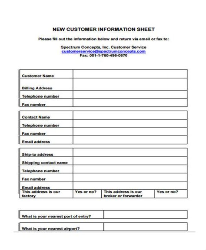 Download Customer Information Sheet PDF Instantly
