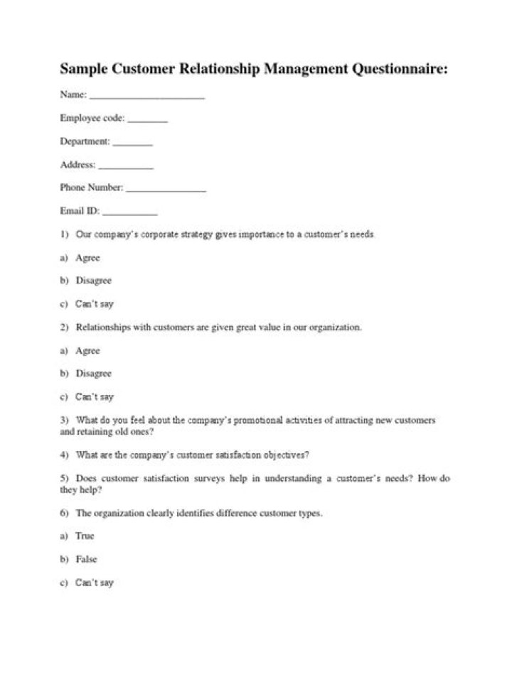 Download Free CRM Questionnaire PDF for Better Customer Insights