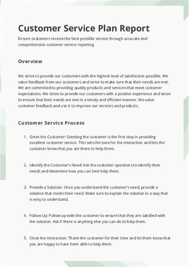 Customer Service Plan Example PDF: Boost Your Support Efficiency