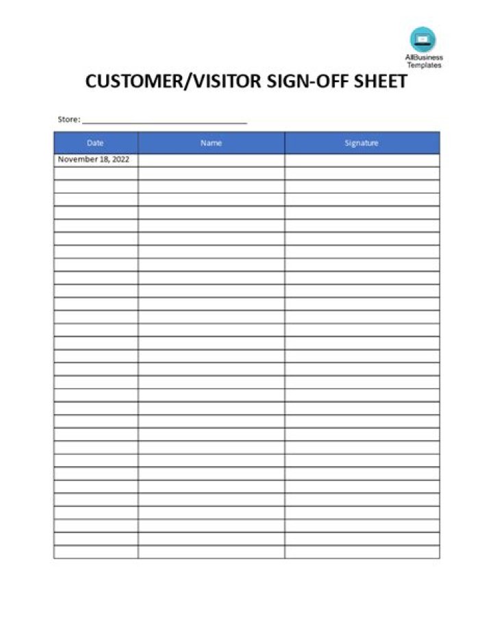 Download Customer Sign In Sheet PDF for Easy Workflow
