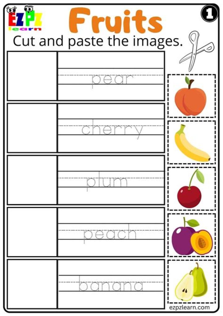 Free Cut and Paste Kindergarten Worksheets PDF – Print & Learn