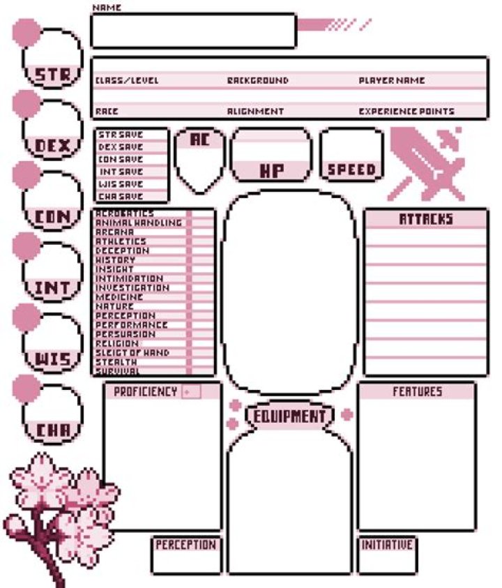 Cute DND Character Sheet PDF – Print & Personalize Your Fantasy Hero