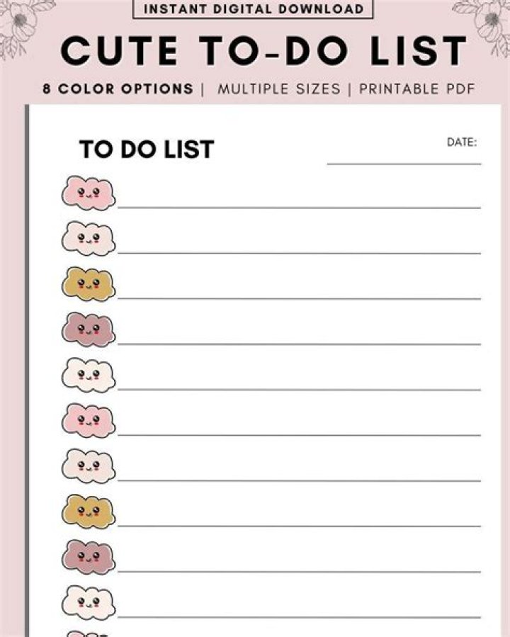Cute To Do List PDF: Fun & Adorable Daily Tasks