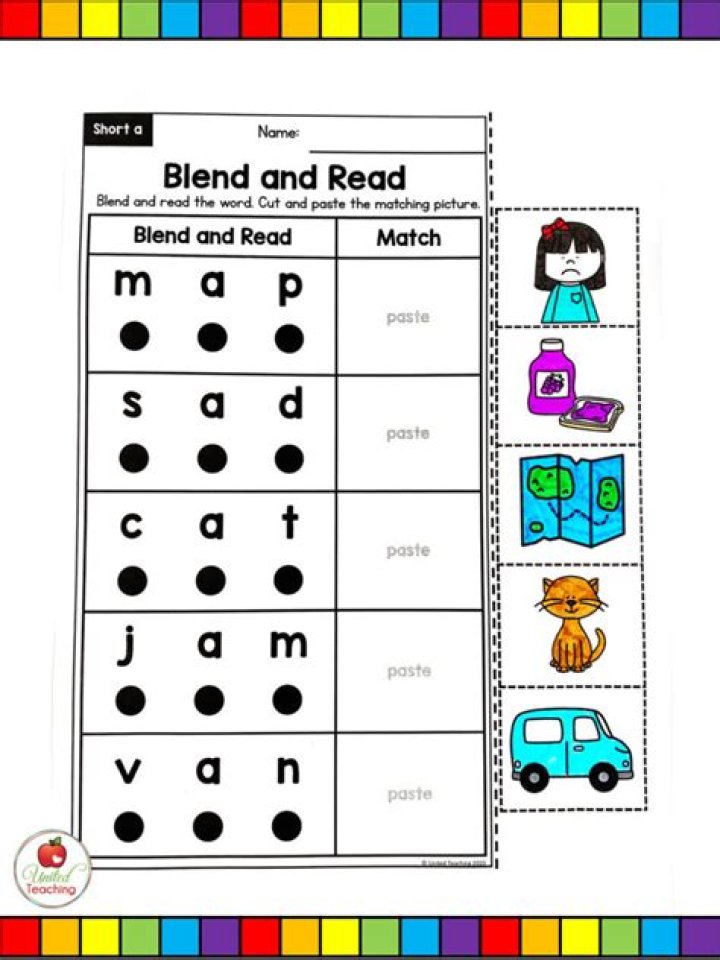 CVC Blending Worksheets PDF for Easy Phonics Practice