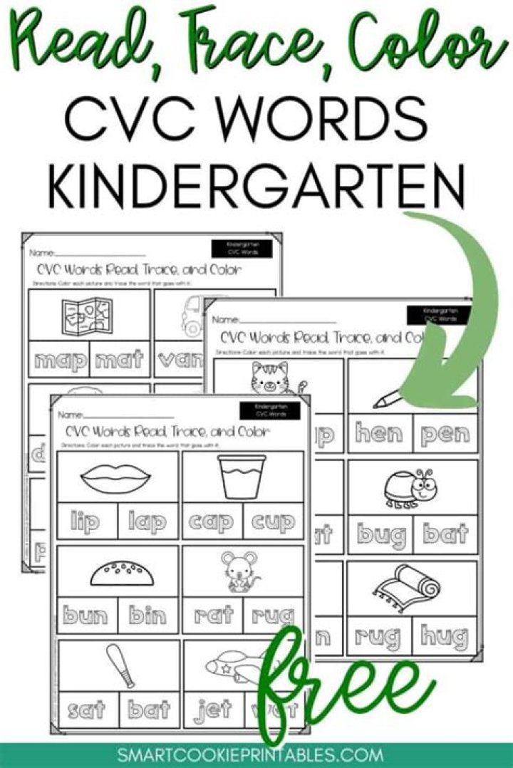 Free CVC Words Worksheets for Kindergarten PDF – Instant Download