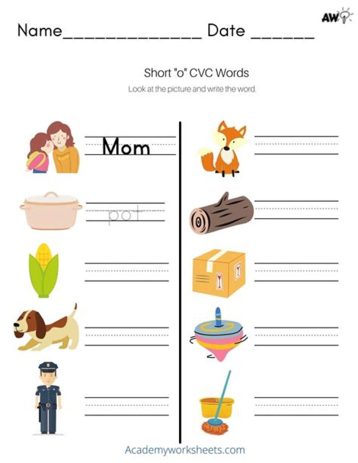 Free Kindergarten CVC Words Worksheets PDF – Instant Download
