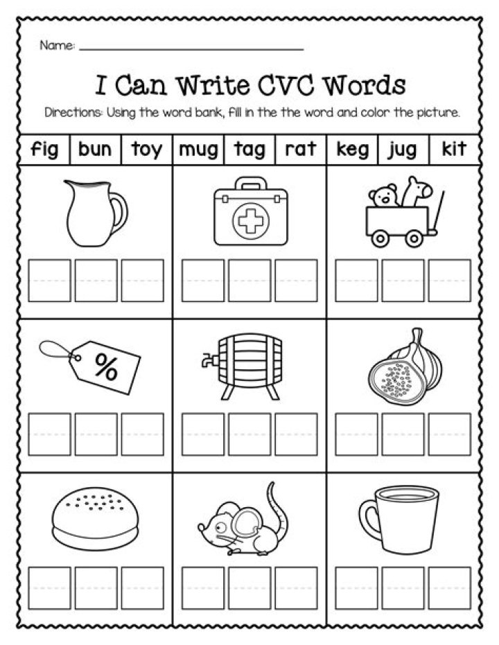 CVC Words Worksheets PDF for Early Literacy Practice
