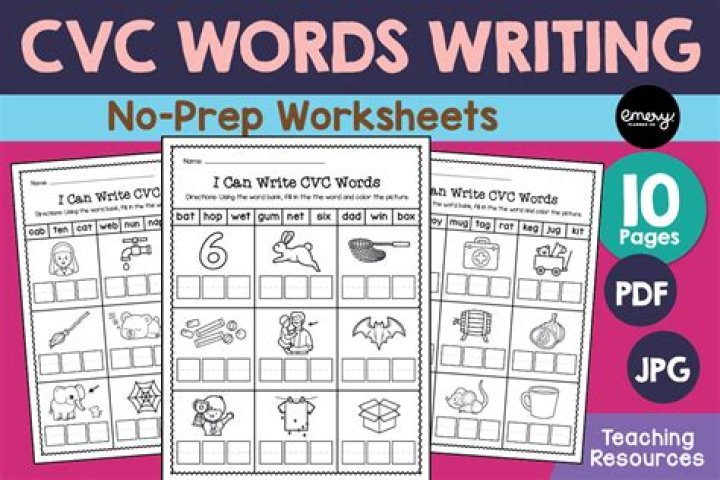 Free CVC Writing Worksheets PDF for Easy Reading Practice