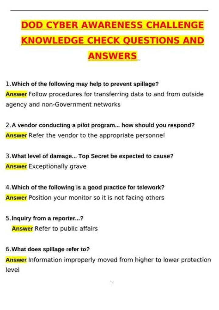 Cyber Awareness Challenge 2026 Answers Quizlet PDF: Complete Study Guide
