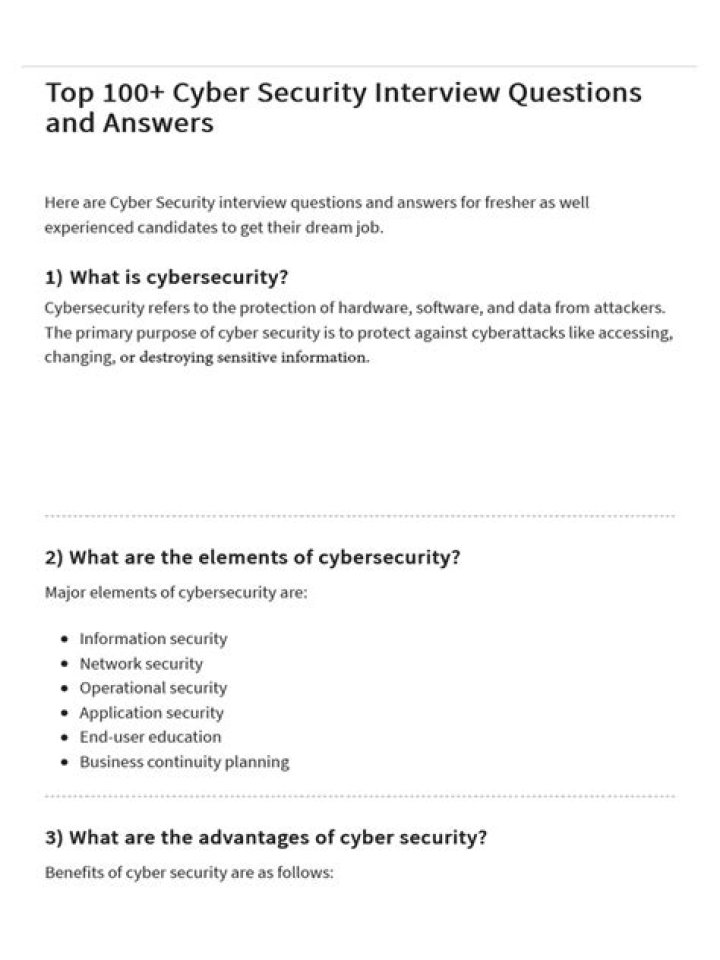 Top Cyber Security Interview Questions & Answers PDF for Job Prep