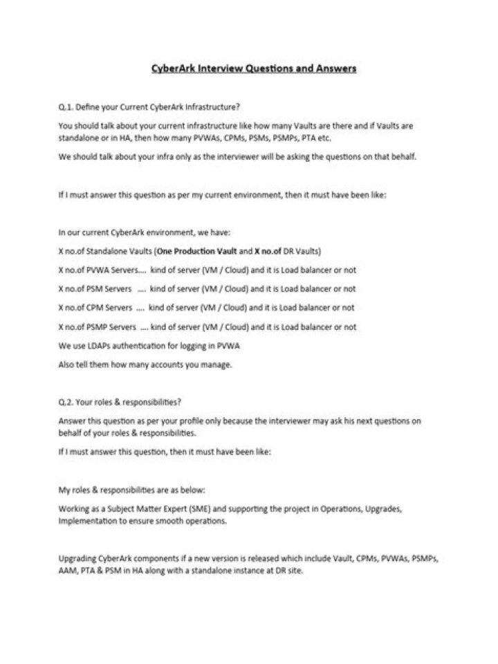 Top Cyberark Interview Questions & Answers PDF for Success