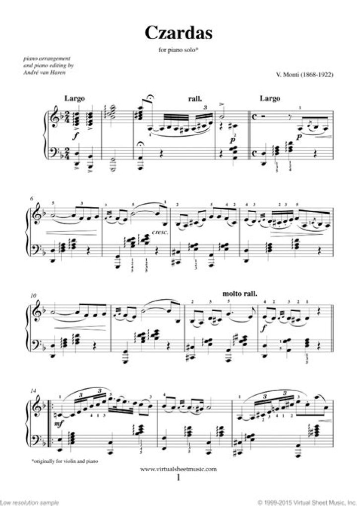 Czardas Piano Sheet PDF – Free Download & Play Classic Hungarian Sheet Music