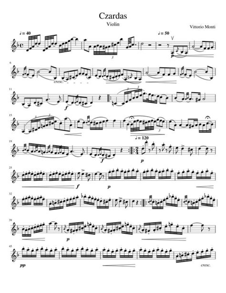 Czardas Violin Sheet Music PDF – Free Download