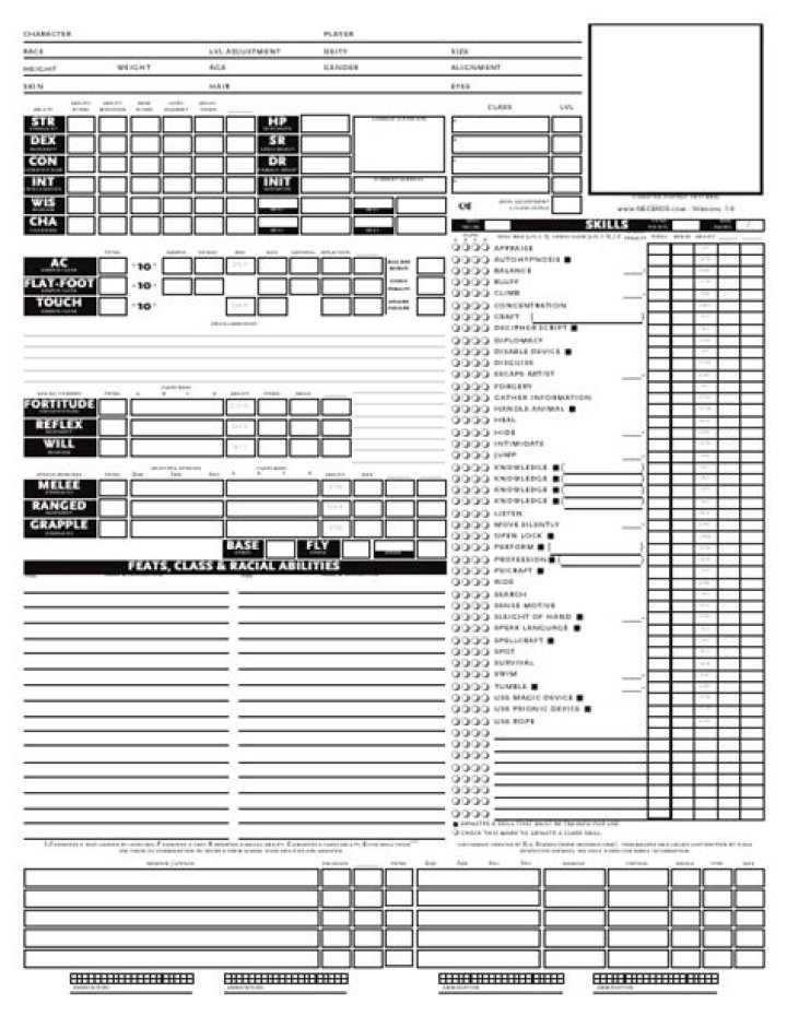 D&D 3.5 Character Sheet PDF – Perfect 3.5 Character Builds