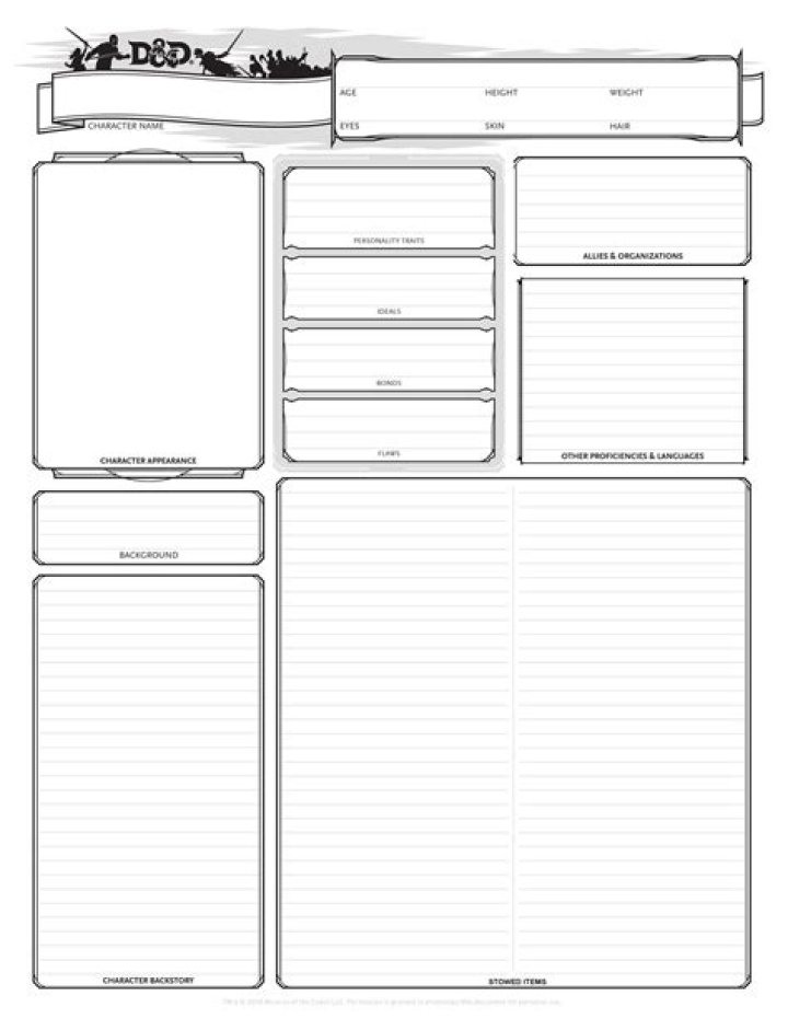 Free D&D 5e Character Sheet PDF – Ready-to-Print Template