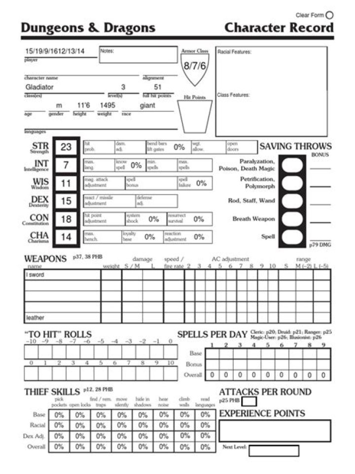 Free D&D 1st Edition Character Sheet PDF – Instant Printable Guide