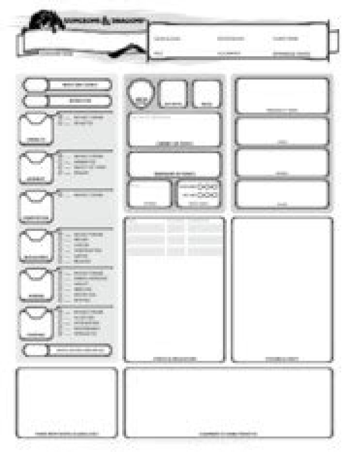 Download Free D&D 5E Alternate Character Sheet PDF