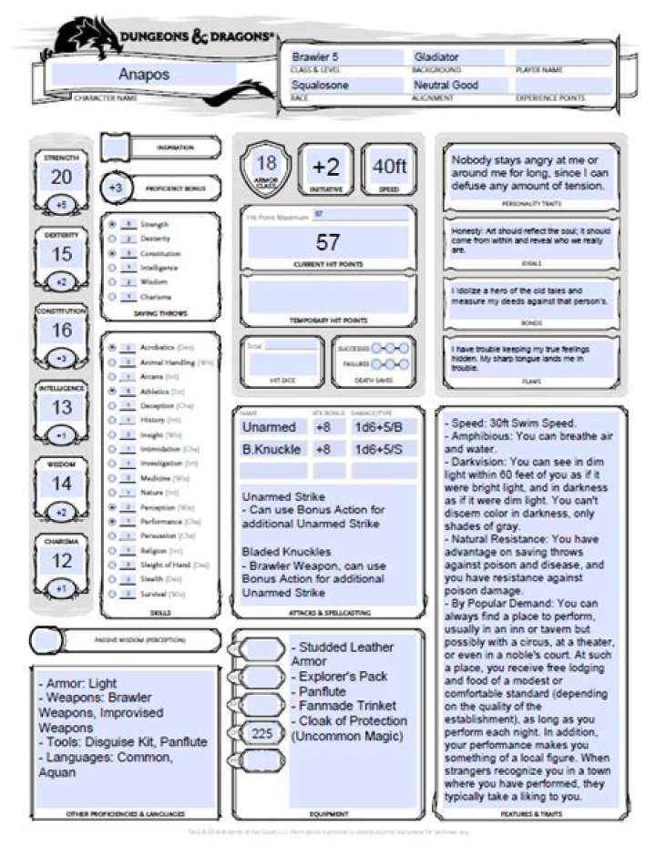 Download Free D&D 5e Character Sheet PDF for Quick Roleplay