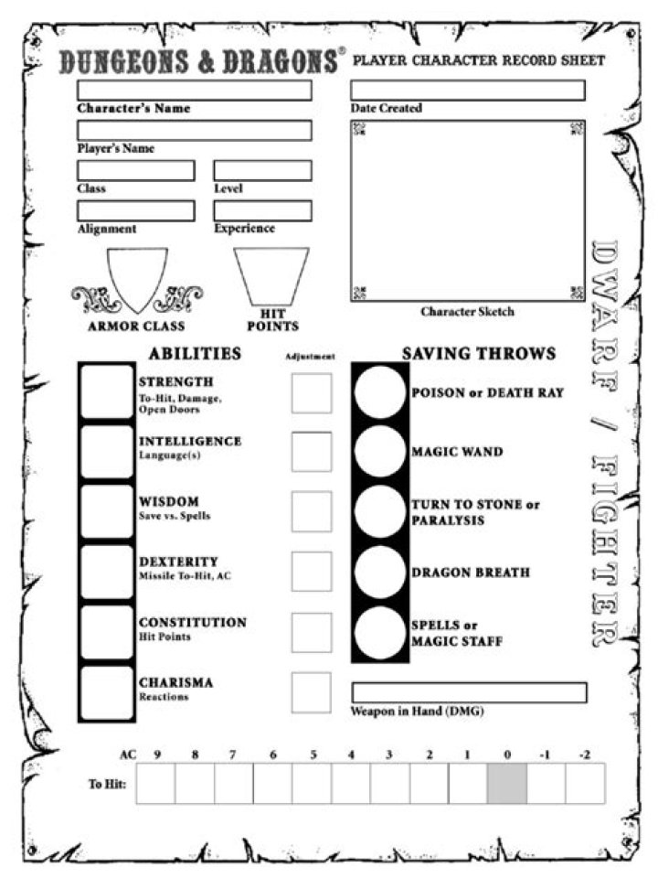 Free D&D Basic Character Sheet PDF – Easily Print & Use