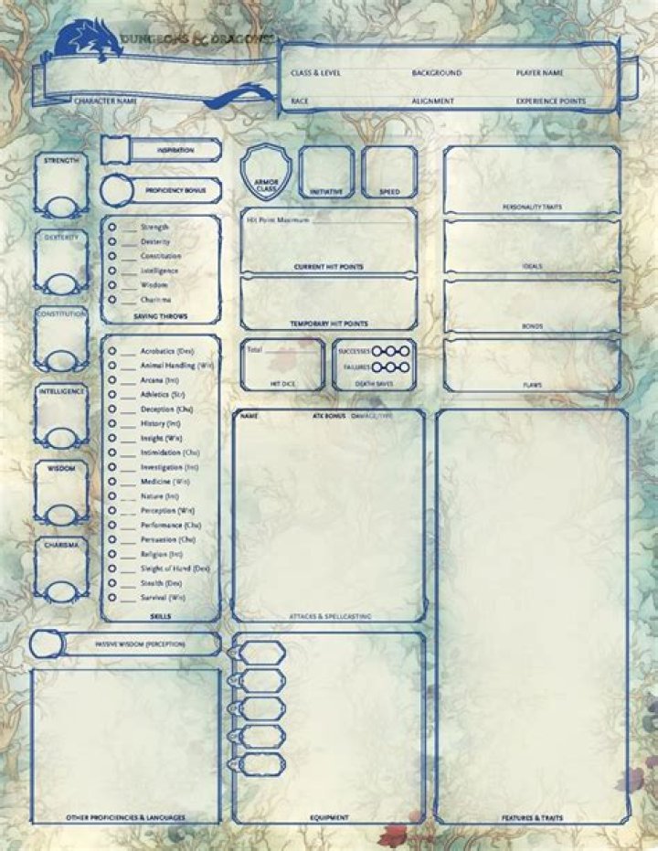 Free D&D Player Sheet PDF – Printable Character Sheet for Tabletop RPGs