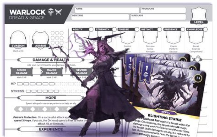Daggerheart Warlock Character Sheet PDF – Complete Game Guide