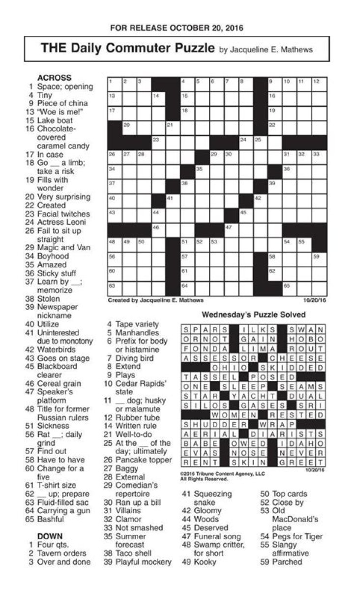 Daily Commuter Crossword Puzzle Answers PDF – Free Download Today