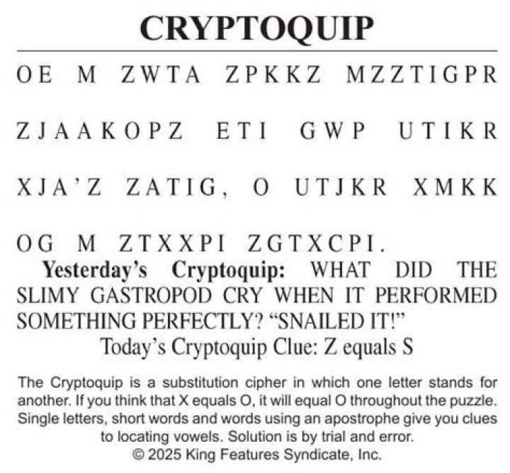 Get Today’s Cryptoquip Answer PDF Free Now