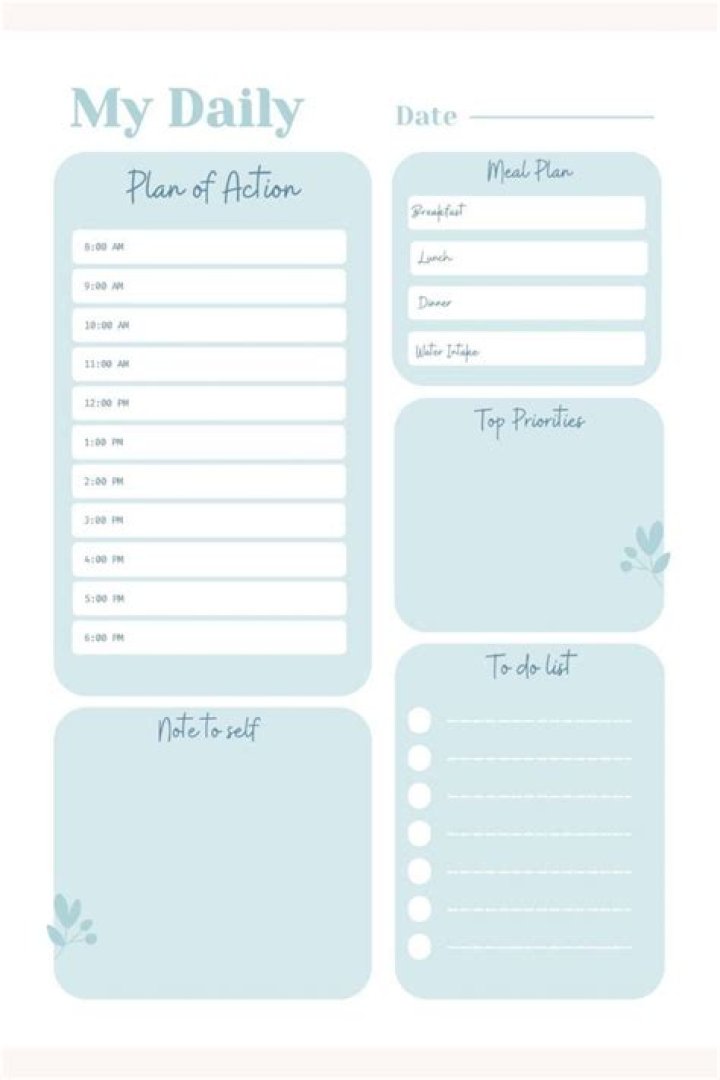 Daily Plan PDF for Busy Mornings